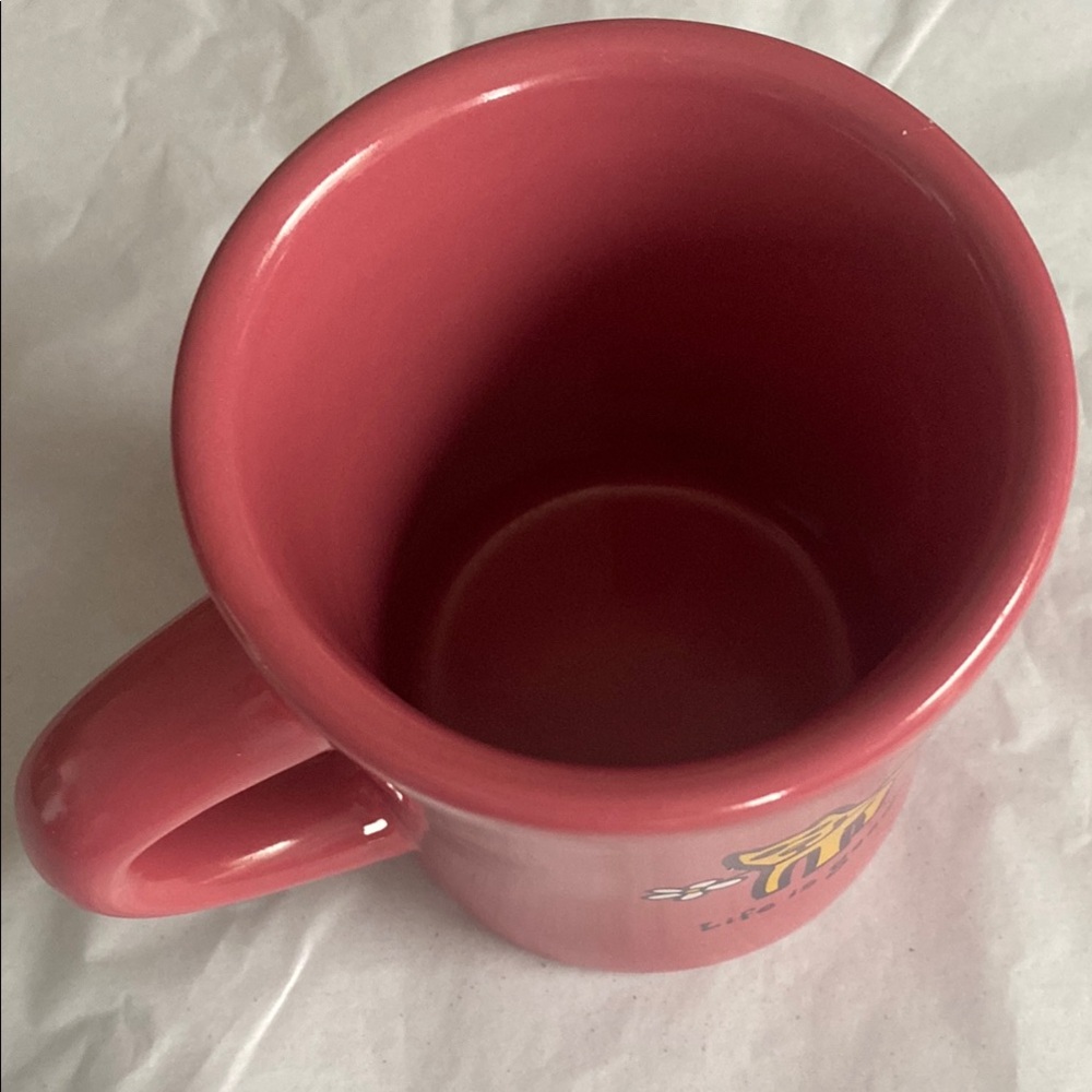 Life Is Good Pink and Yellow dog Mug - Picture 4 of 6